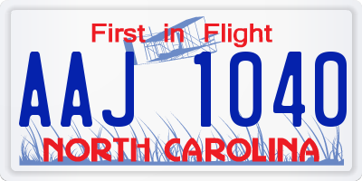 NC license plate AAJ1040