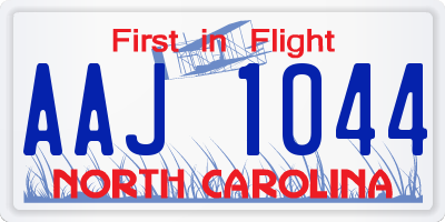 NC license plate AAJ1044