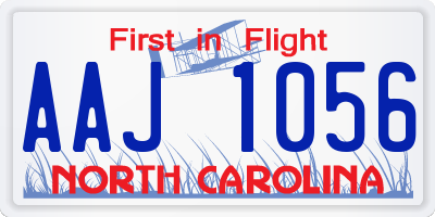 NC license plate AAJ1056