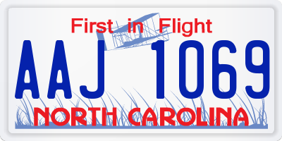 NC license plate AAJ1069