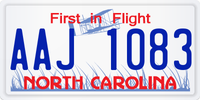 NC license plate AAJ1083