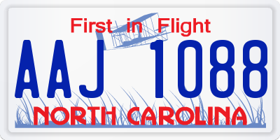 NC license plate AAJ1088