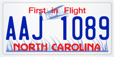 NC license plate AAJ1089