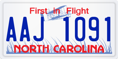 NC license plate AAJ1091