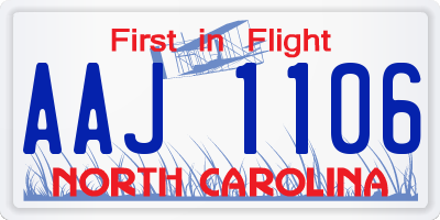 NC license plate AAJ1106