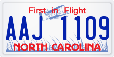 NC license plate AAJ1109