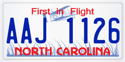 NC license plate AAJ1126