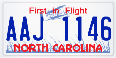 NC license plate AAJ1146
