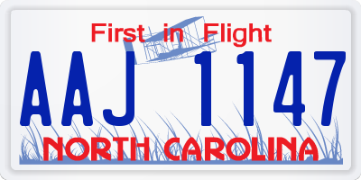 NC license plate AAJ1147