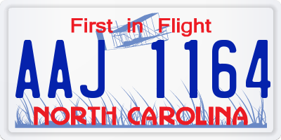 NC license plate AAJ1164