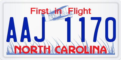 NC license plate AAJ1170