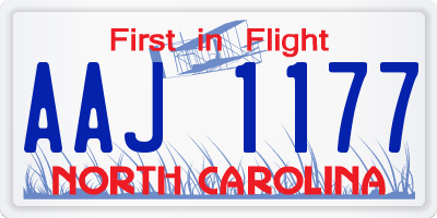 NC license plate AAJ1177