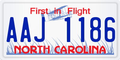 NC license plate AAJ1186