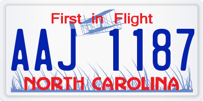 NC license plate AAJ1187