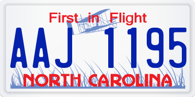 NC license plate AAJ1195