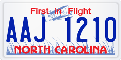 NC license plate AAJ1210