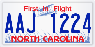 NC license plate AAJ1224