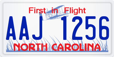 NC license plate AAJ1256