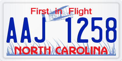 NC license plate AAJ1258