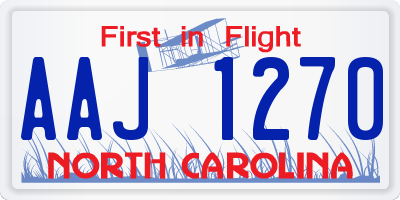 NC license plate AAJ1270