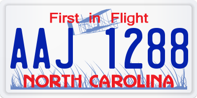 NC license plate AAJ1288