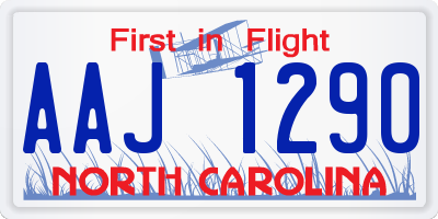 NC license plate AAJ1290