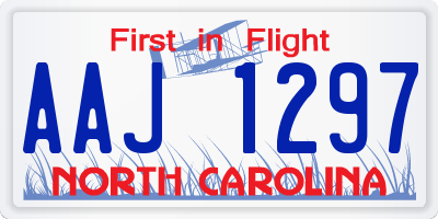 NC license plate AAJ1297