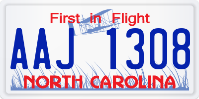 NC license plate AAJ1308