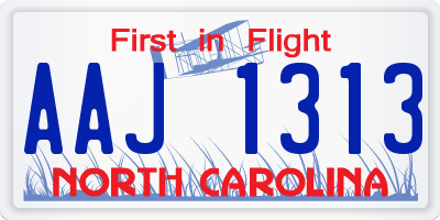 NC license plate AAJ1313