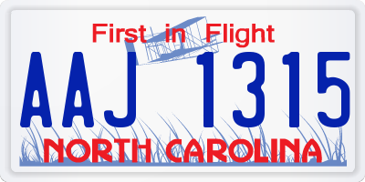 NC license plate AAJ1315