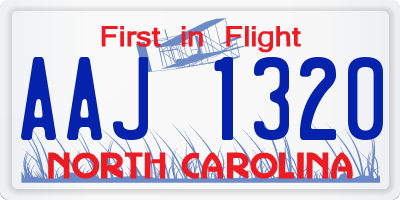 NC license plate AAJ1320