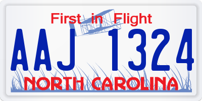 NC license plate AAJ1324