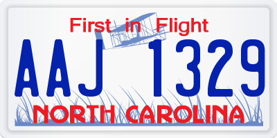 NC license plate AAJ1329
