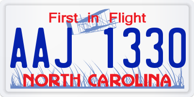 NC license plate AAJ1330