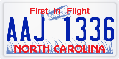 NC license plate AAJ1336