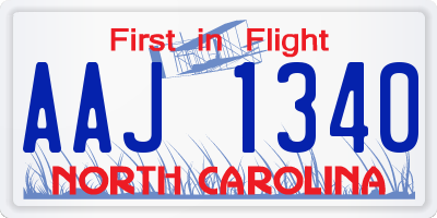 NC license plate AAJ1340