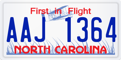 NC license plate AAJ1364