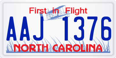 NC license plate AAJ1376
