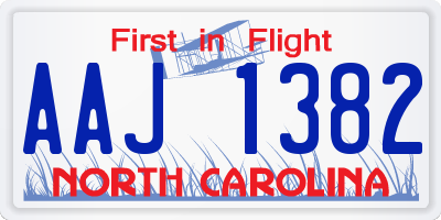 NC license plate AAJ1382