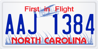 NC license plate AAJ1384