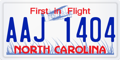 NC license plate AAJ1404