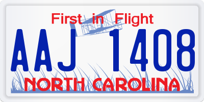 NC license plate AAJ1408