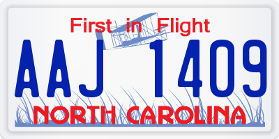 NC license plate AAJ1409