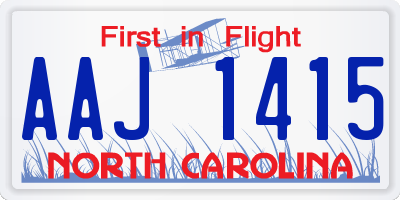 NC license plate AAJ1415