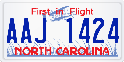 NC license plate AAJ1424