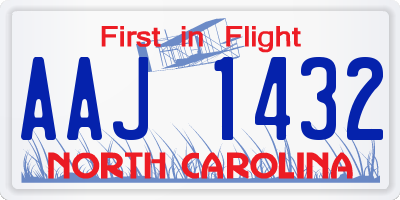 NC license plate AAJ1432