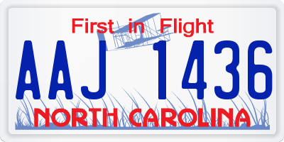 NC license plate AAJ1436