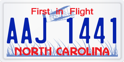 NC license plate AAJ1441