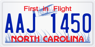 NC license plate AAJ1450