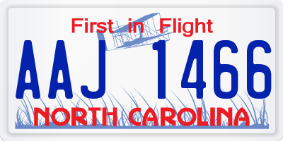 NC license plate AAJ1466